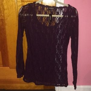 Plum lace top- NWT
